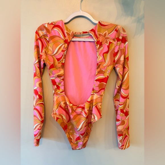 BILLABONG Pretty Groovy Long Sleeve 50UPF 1 Piece Swimsuit - Picture 5 of 7
